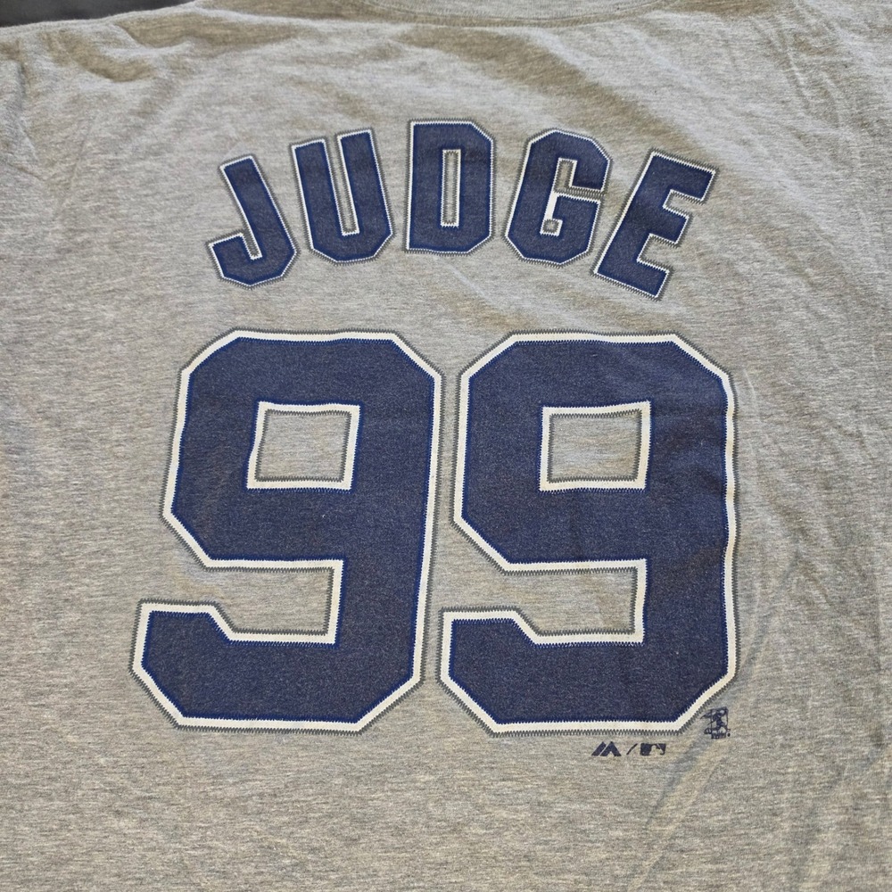 Majestic New York Yankees Aaron Judge 99 T-Shirt Gray Mens 2XL Triple Peak MLB - Picture 3 of 8